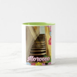 Caneca De Café Em Dois Tons Cartaz de viagem para a cidade antiga de Marrocos