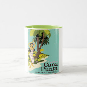 Caneca De Café Em Dois Tons cartaz de viagem Punta Cana República Dominicana