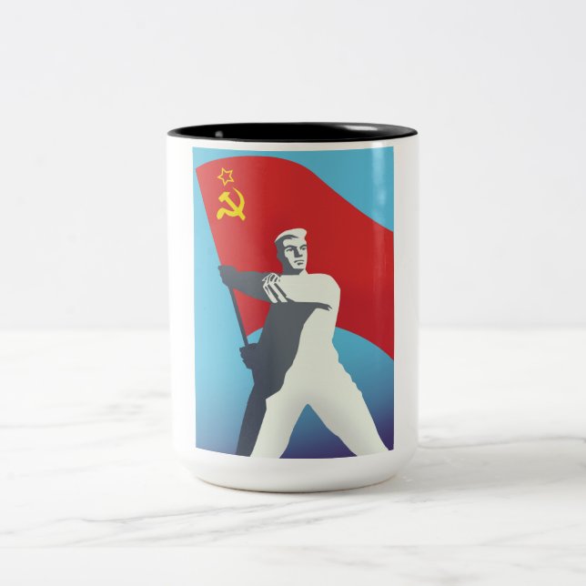 Caneca De Café Em Dois Tons Cartaz de viagem soviético (Centro)