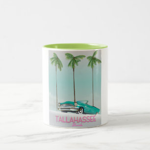 Caneca De Café Em Dois Tons Cartaz de viagem Tallahassee Flórida
