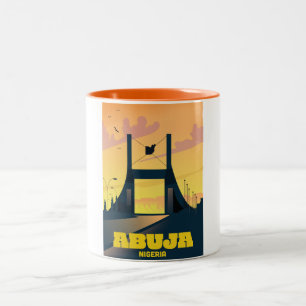 Caneca De Café Em Dois Tons Cartaz de viagem vintage do portão da cidade de Ab