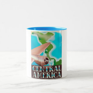Caneca De Café Em Dois Tons Cartaz de voo antigo da América Central