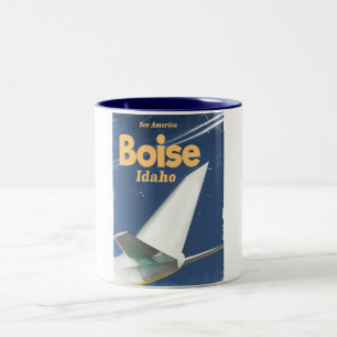 Caneca De Café Em Dois Tons cartaz de voo Boise Idaho