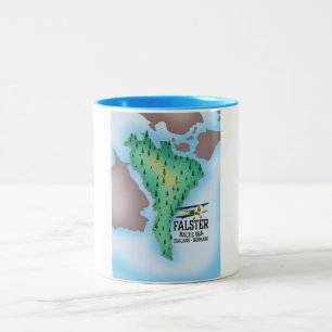 Caneca De Café Em Dois Tons Cartaz do viagem de Dinamarca da ilha de Falster