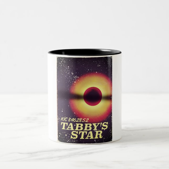 Caneca De Café Em Dois Tons cartaz espacial da estrela de Tabby (Centro)