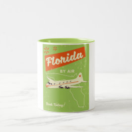 Caneca De Café Em Dois Tons Cartaz retro do Estado da Flórida.