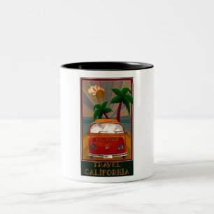 Caneca De Café Em Dois Tons Cartaz:Viagem Califórnia