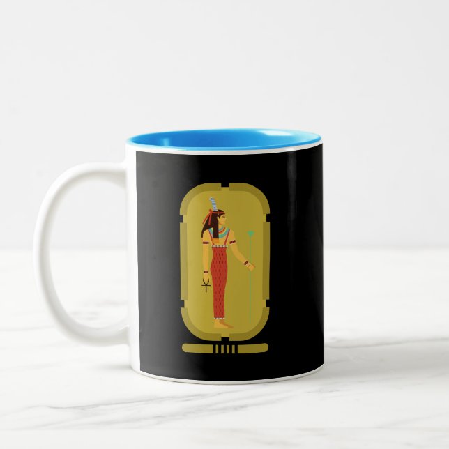 Caneca De Café Em Dois Tons Cartela de Ouro da Maat (Esquerda)
