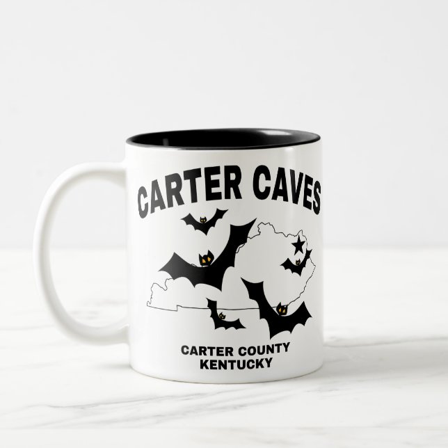 Caneca De Café Em Dois Tons Carter Caves Kentucky (Esquerda)