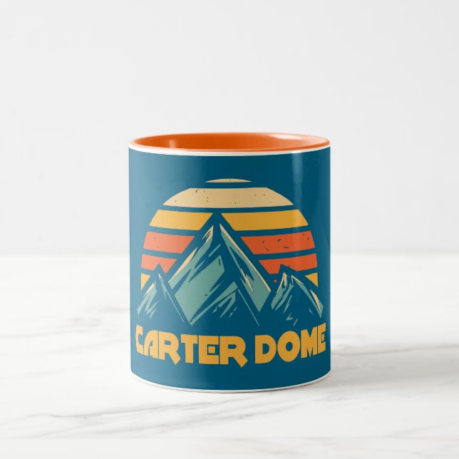 Caneca De Café Em Dois Tons Carter Dome New Hampshire Retro Turquoise (Centro)