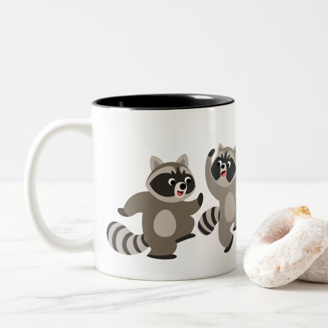 Caneca De Café Em Dois Tons Cartões de dança (Com Donut)