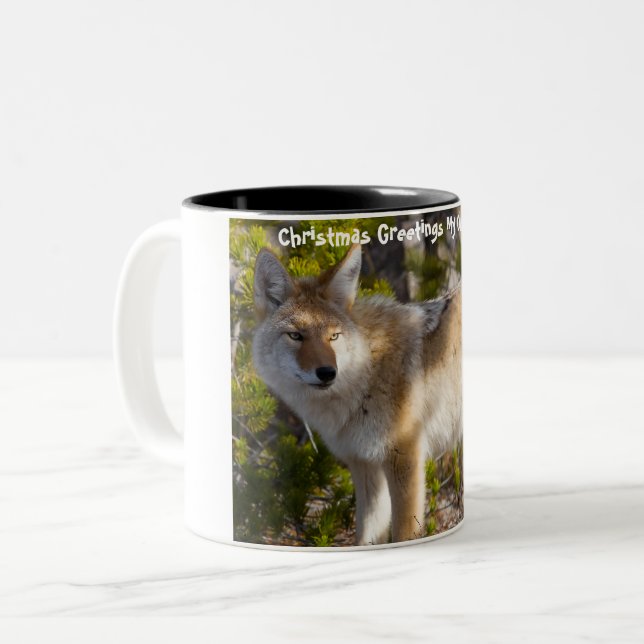 Caneca De Café Em Dois Tons Cartões de natal Meu Antigo Coyote (Frente Esquerda)