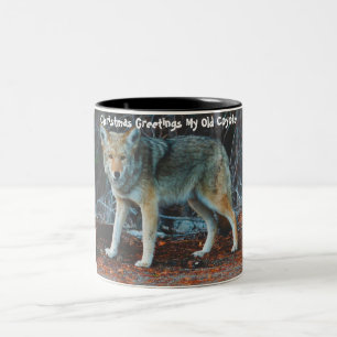 Caneca De Café Em Dois Tons Cartões de natal Meu Antigo Coyote