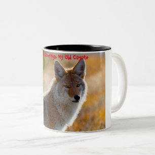 Caneca De Café Em Dois Tons Cartões de natal Meu Antigo Coyote
