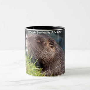 Caneca De Café Em Dois Tons Cartões de natal Meu Pequeno Beaver