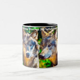 Caneca De Café Em Dois Tons Cartões de natal Pai Hunter Gatherer