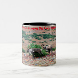 Caneca De Café Em Dois Tons Cartões de natal Pai Hunter Gatherer