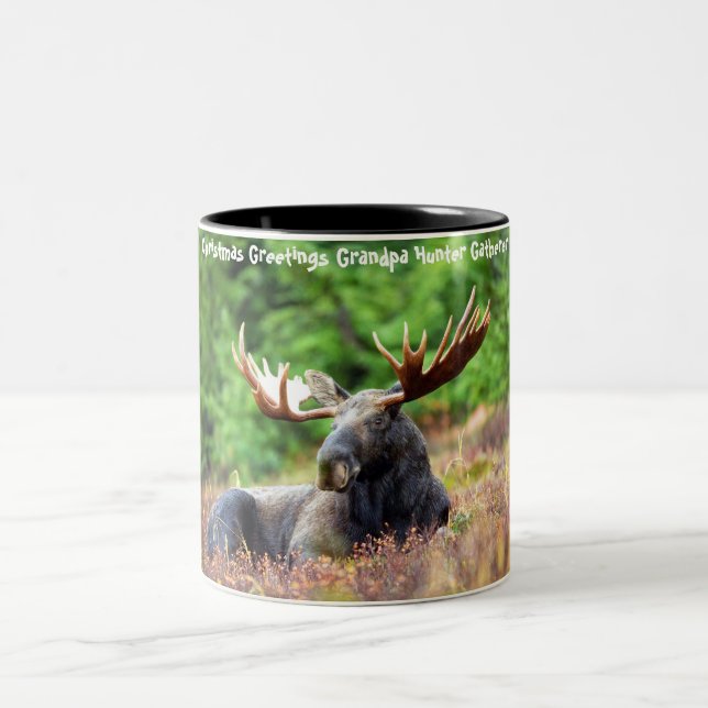 Caneca De Café Em Dois Tons Cartões de natal Vovô Hunter Gatherer (Centro)