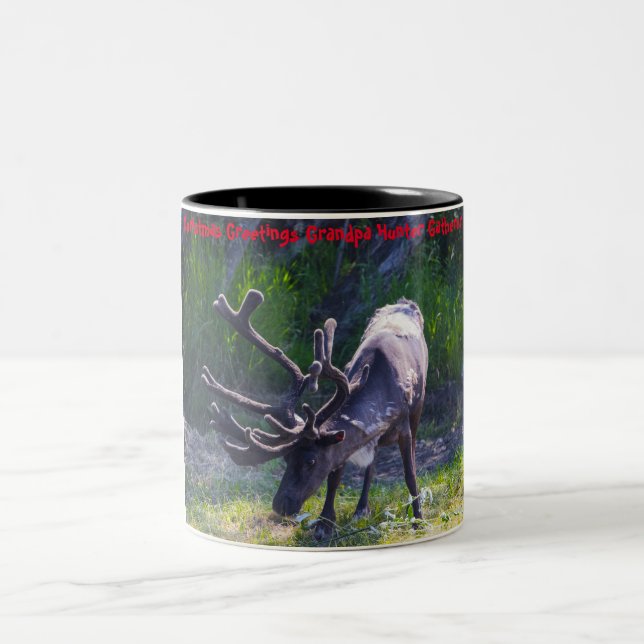 Caneca De Café Em Dois Tons Cartões de natal Vovô Hunter Gatherer (Centro)