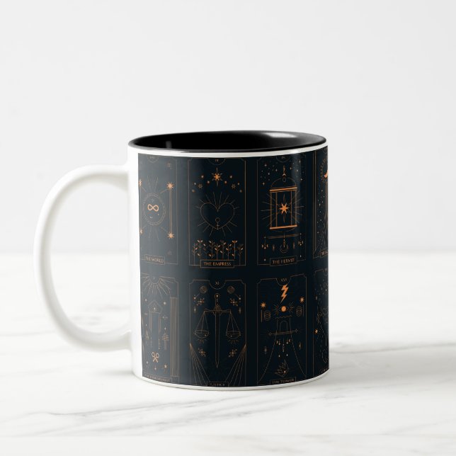 Caneca De Café Em Dois Tons Cartões de Tarot (Esquerda)