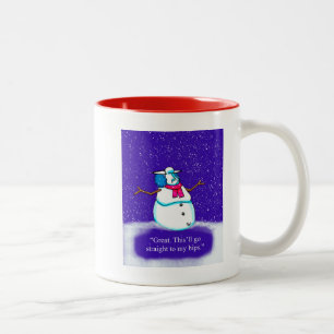 Caneca De Café Em Dois Tons Cartografia da Mulher de Neve Funny Holiday