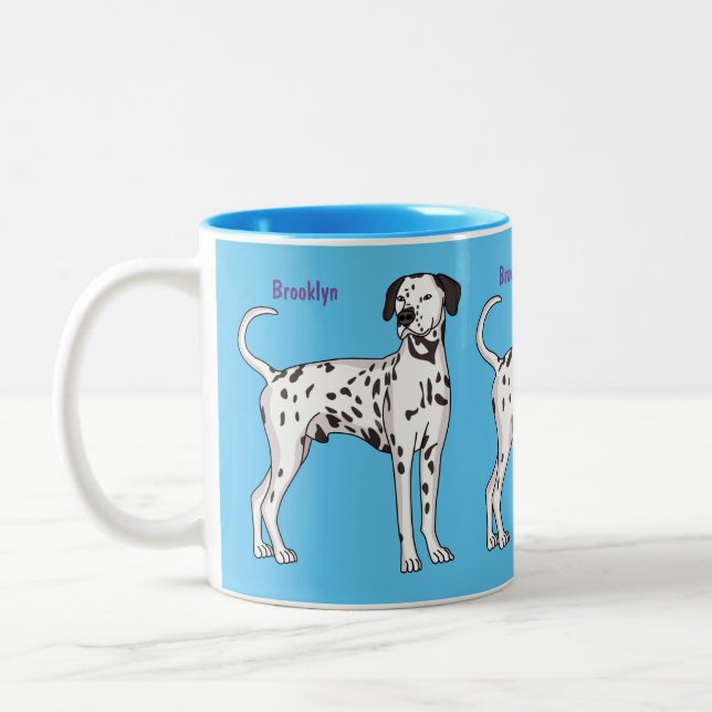 Caneca De Café Em Dois Tons Cartografia de cão Dalmaciano (Esquerda)