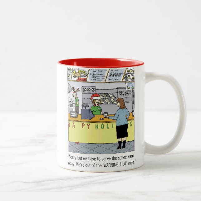 Caneca De Café Em Dois Tons Cartografia de Natal Humorístico Quente | Engraçad (Direita)