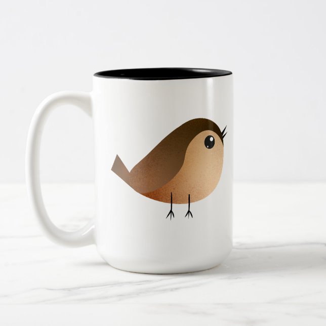 Caneca De Café Em Dois Tons Cartografia de Pássaro Sparrow (Esquerda)