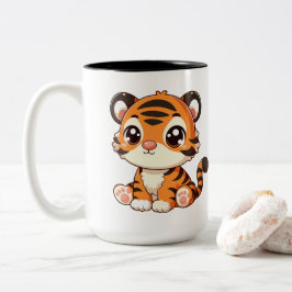 Caneca De Café Em Dois Tons Cartografia de Pequeno Bebê Bonito