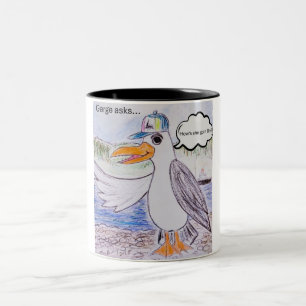 Caneca De Café Em Dois Tons Cartografia do Gull no mar NL imagem de George the