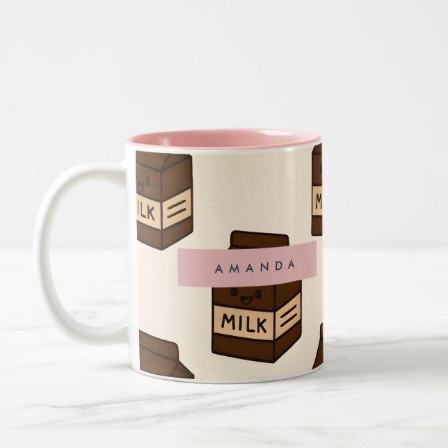 Caneca De Café Em Dois Tons Cartonagem de leite de chocolate em bruto personal (Esquerda)