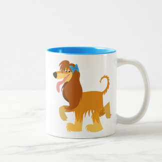 Caneca De Café Em Dois Tons Cartoon Afegão Hound Mug