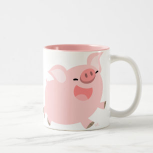 Caneca De Café Em Dois Tons Cartoon animado Porco personalizado