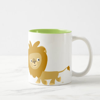 Caneca De Café Em Dois Tons Cartoon Bonito Andando Lion Mug