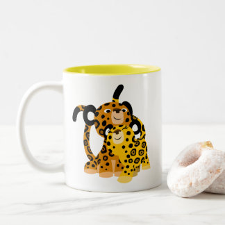 Caneca De Café Em Dois Tons Cartoon Bonito Jaguars Apaixonado Por Mug