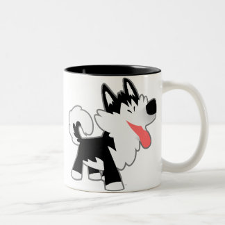 Caneca De Café Em Dois Tons Cartoon Bonito Siberian Husky Mug