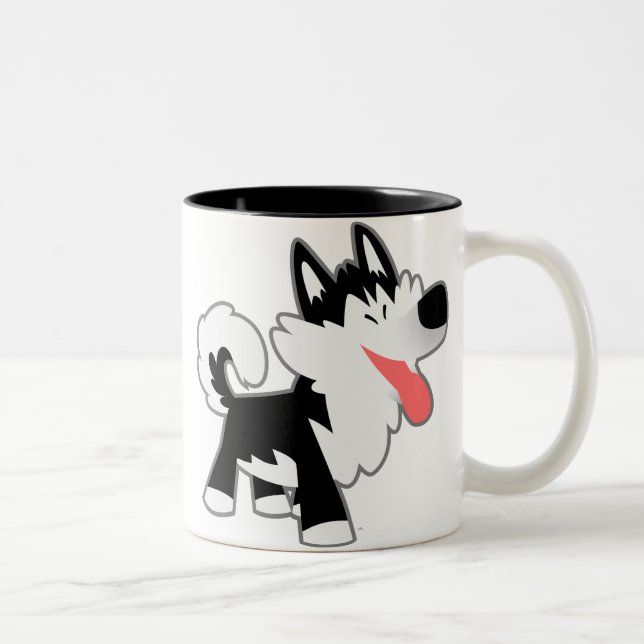 Caneca De Café Em Dois Tons Cartoon Bonito Siberian Husky Mug (Direita)