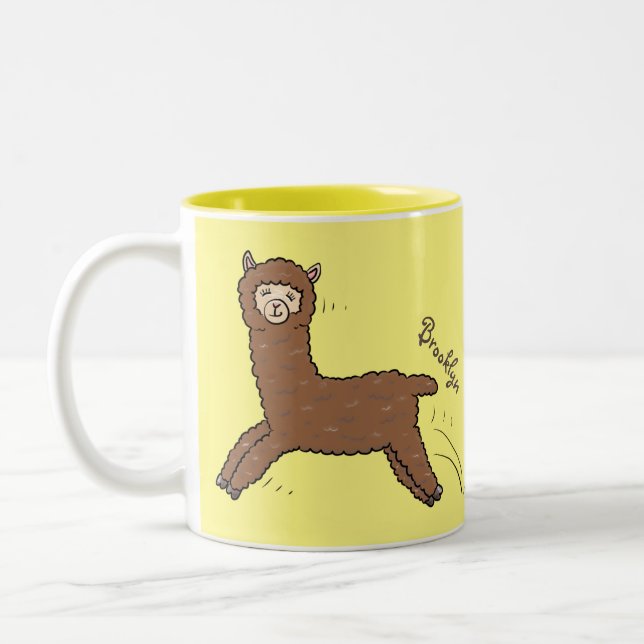 Caneca De Café Em Dois Tons Cartoon castanho-branco e bonito (Esquerda)