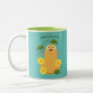 Caneca De Café Em Dois Tons Cartoon de abóbora de abóbora-de-bico-branca