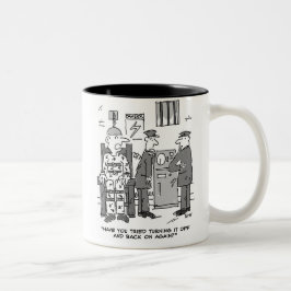 Caneca De Café Em Dois Tons Cartoon de cadeira elétrica defeituoso - Engraçado