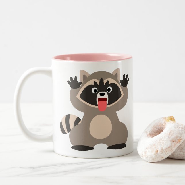 Caneca De Café Em Dois Tons Cartoon de Cartoon Cheeky (Com Donut)