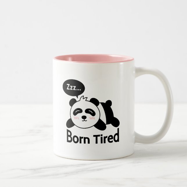 Caneca De Café Em Dois Tons Cartoon de Panda Adormecido Fofo (Direita)