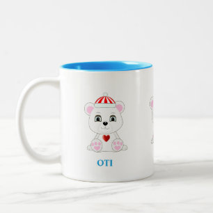 Caneca De Café Em Dois Tons Cartoon de Urso Polar Bonito