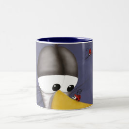 Caneca De Café Em Dois Tons Cartoon Engraçado Egret