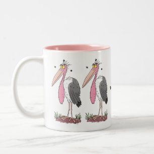 Caneca De Café Em Dois Tons Cartoon engraçado marabou