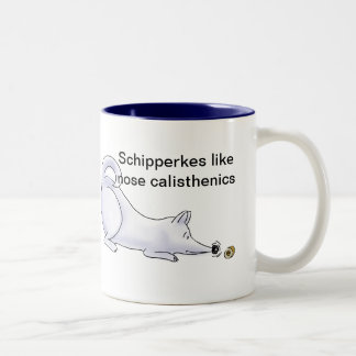 Caneca De Café Em Dois Tons Cartoon Engraçado Schipperke