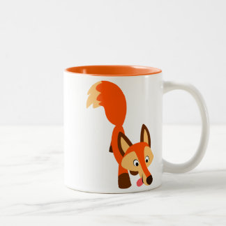 Caneca De Café Em Dois Tons Cartoon Fox Mug Bonito Inquisitivo