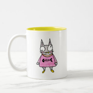 Caneca De Café Em Dois Tons Cartoon Kitten