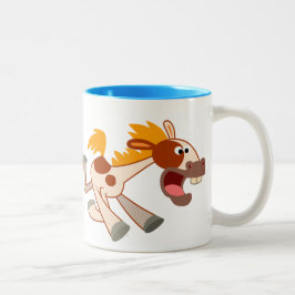 Caneca De Café Em Dois Tons Cartoon Livremente Pinto Horse Mug