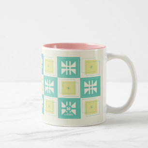 Caneca De Café Em Dois Tons Cartoon Mod Butterfly Quiltern Pattern Mug B